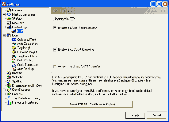  File Settings  FTP   Settings