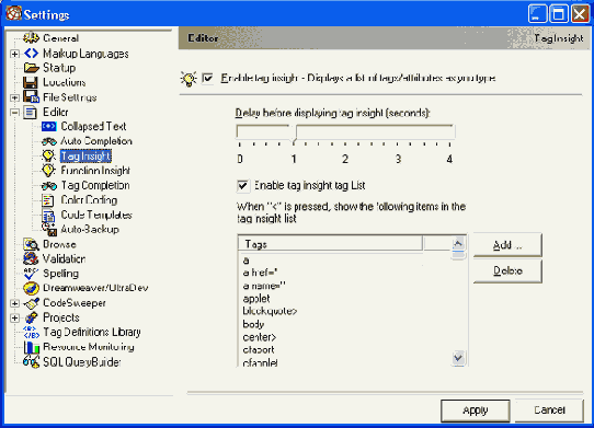 Tag Insight   Settings